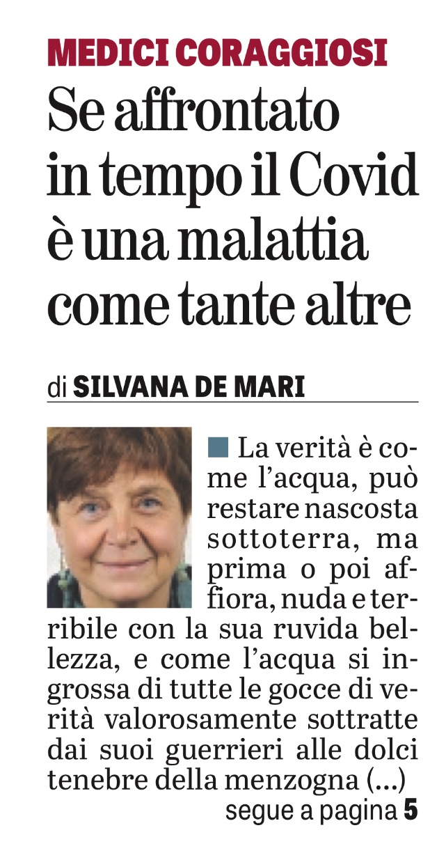 CAVANNA PRIMO CITATO TRA I MEDICI CORAGGIOSI