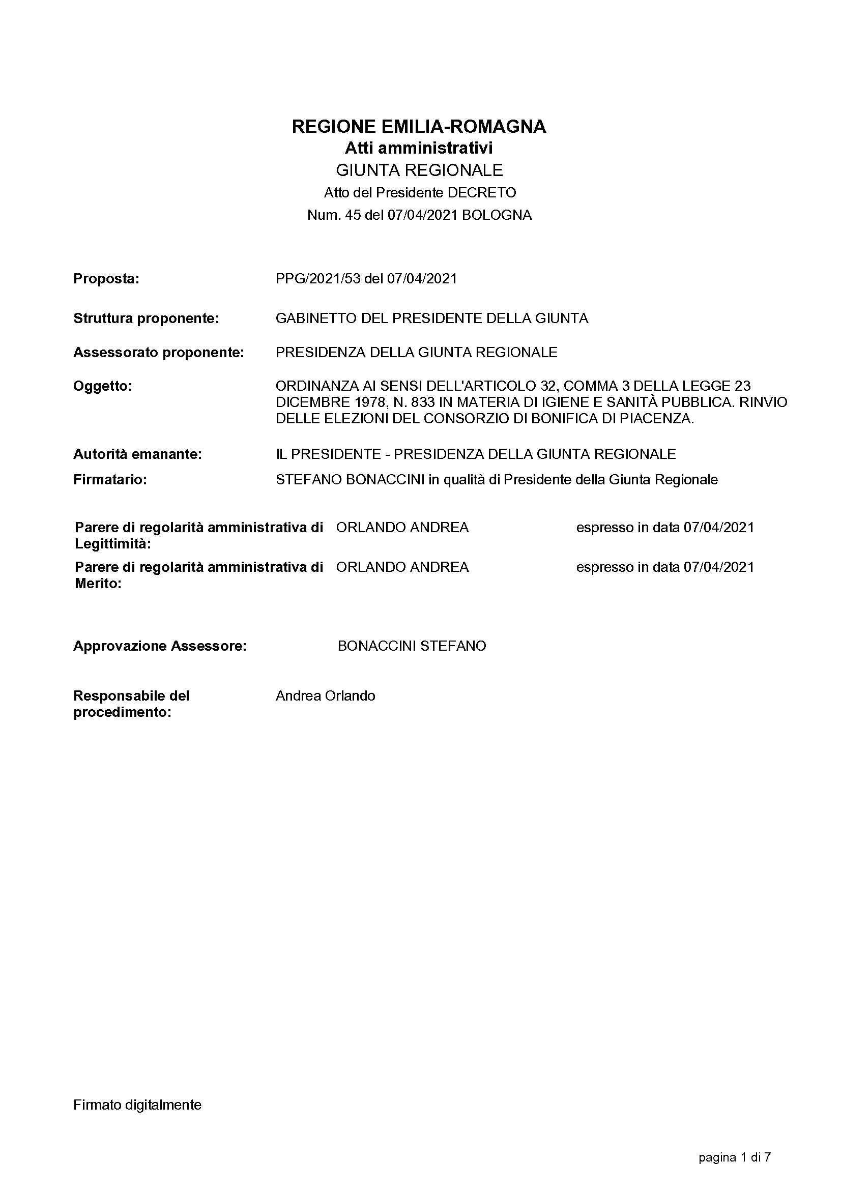 RINVIATE LE ELEZIONI DEL CONSORZIO DI BONIFICA DECRETO DELLA REGIONE