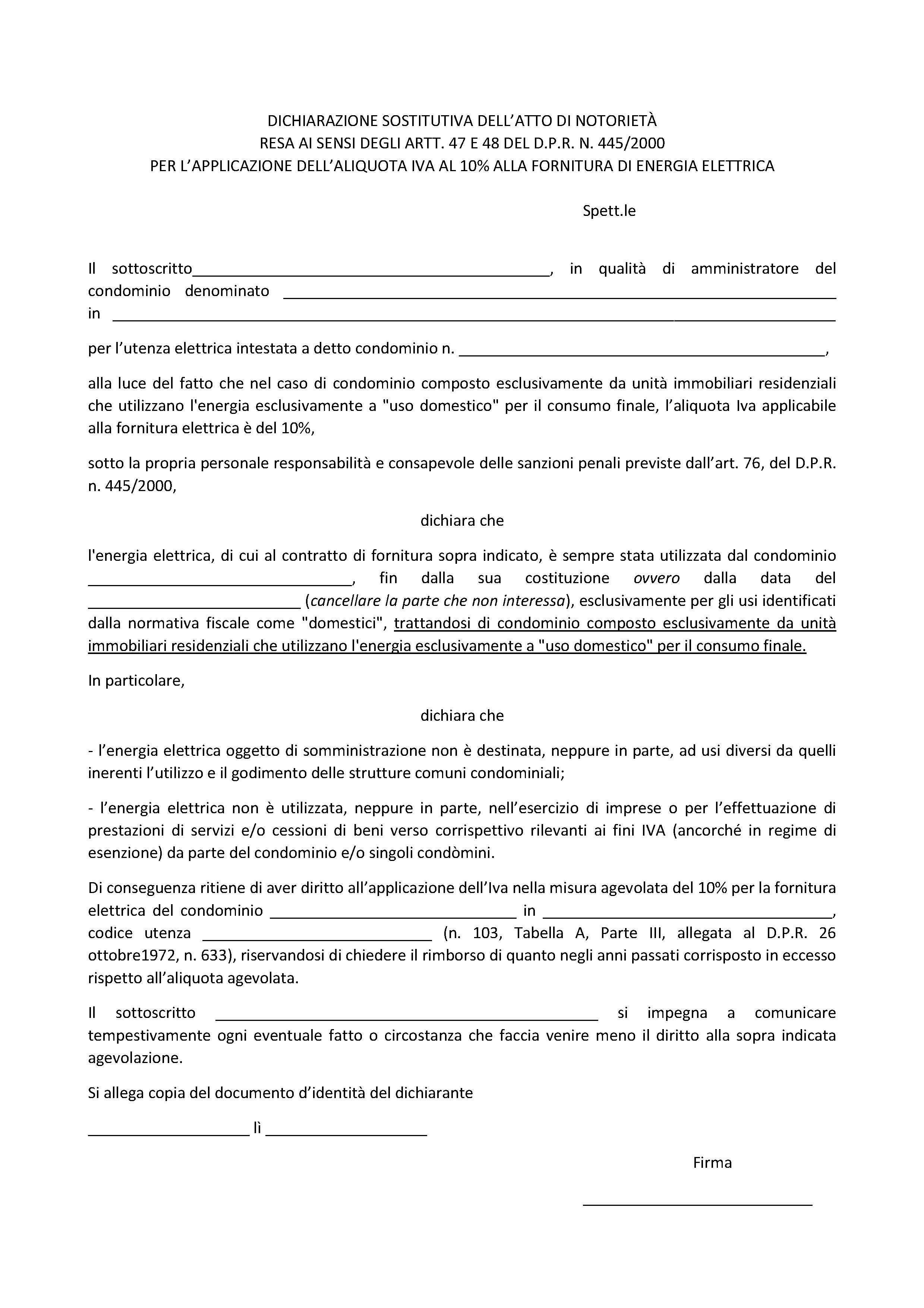 ELETTRICITÀ AL 10% PER IL CONDOMINII RESIDENZIALI