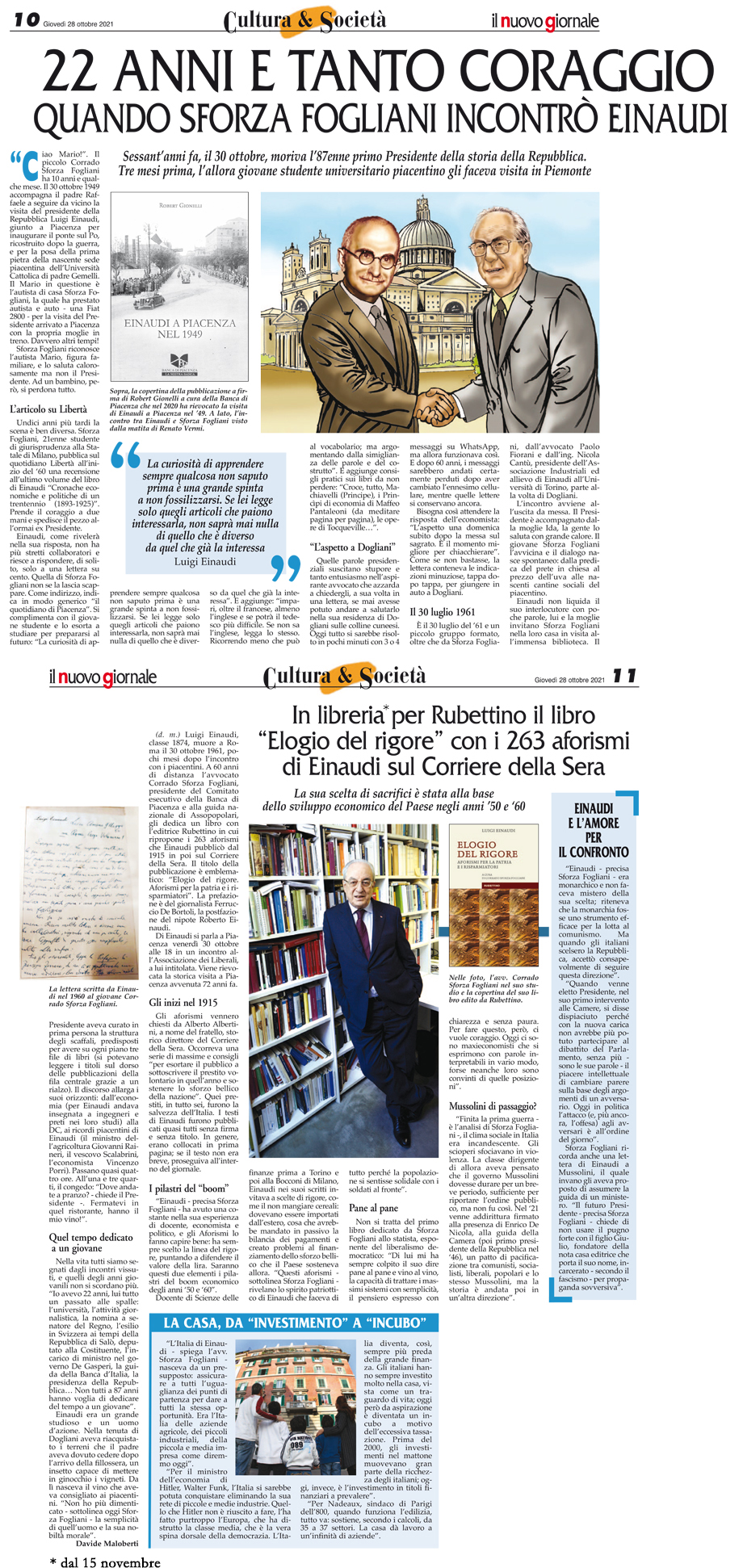 QUANDO SFORZA FOGLIANI INCONTRO' EINAUDI