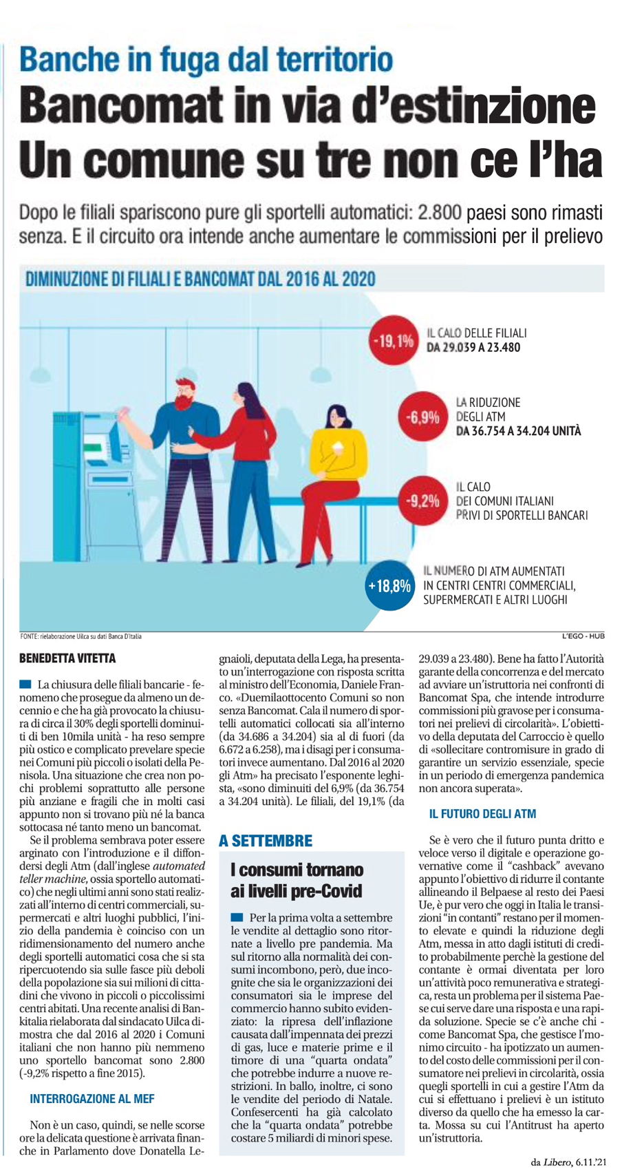 BANCOMAT IN VIA D'ESTINZIONE