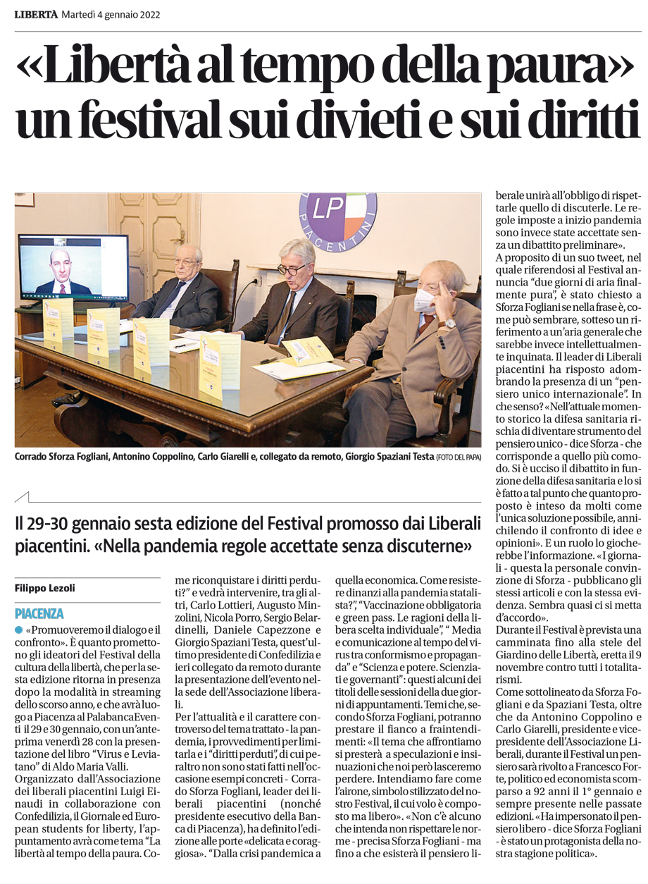 «LIBERTÀ AL TEMPO DELLA PAURA» UN FESTIVAL SUI DIVIETI E SUI DIRITTI