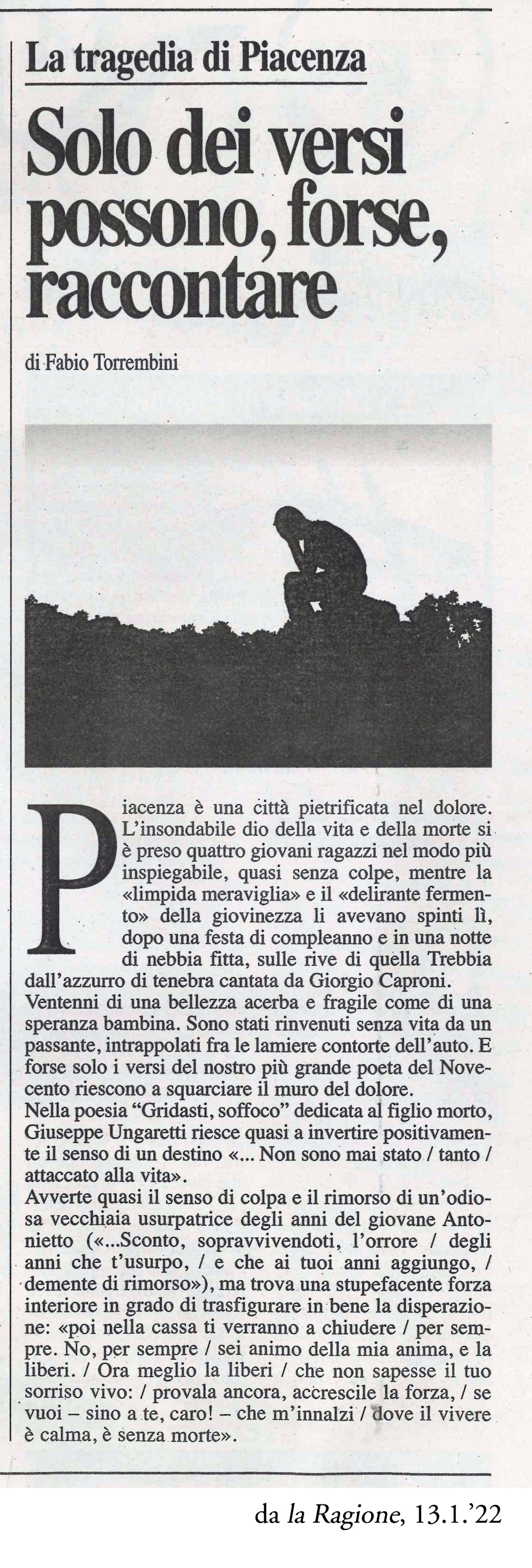 LA TRAGEDIA DI PIACENZA SUI GIORNALI NAZIONALI