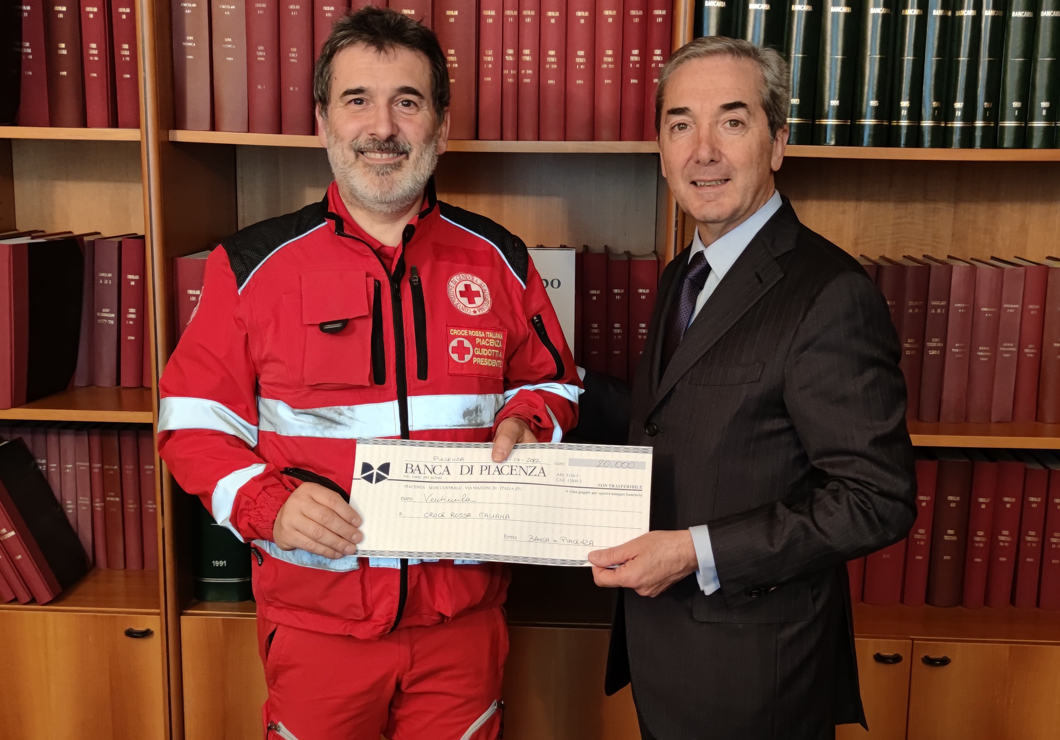 BANCA DI PIACENZA, LA RACCOLTA FONDI PRO UCRAINA HA GIA' SUPERATO I 40MILA EURO, CONSEGNATI ALLA CRI