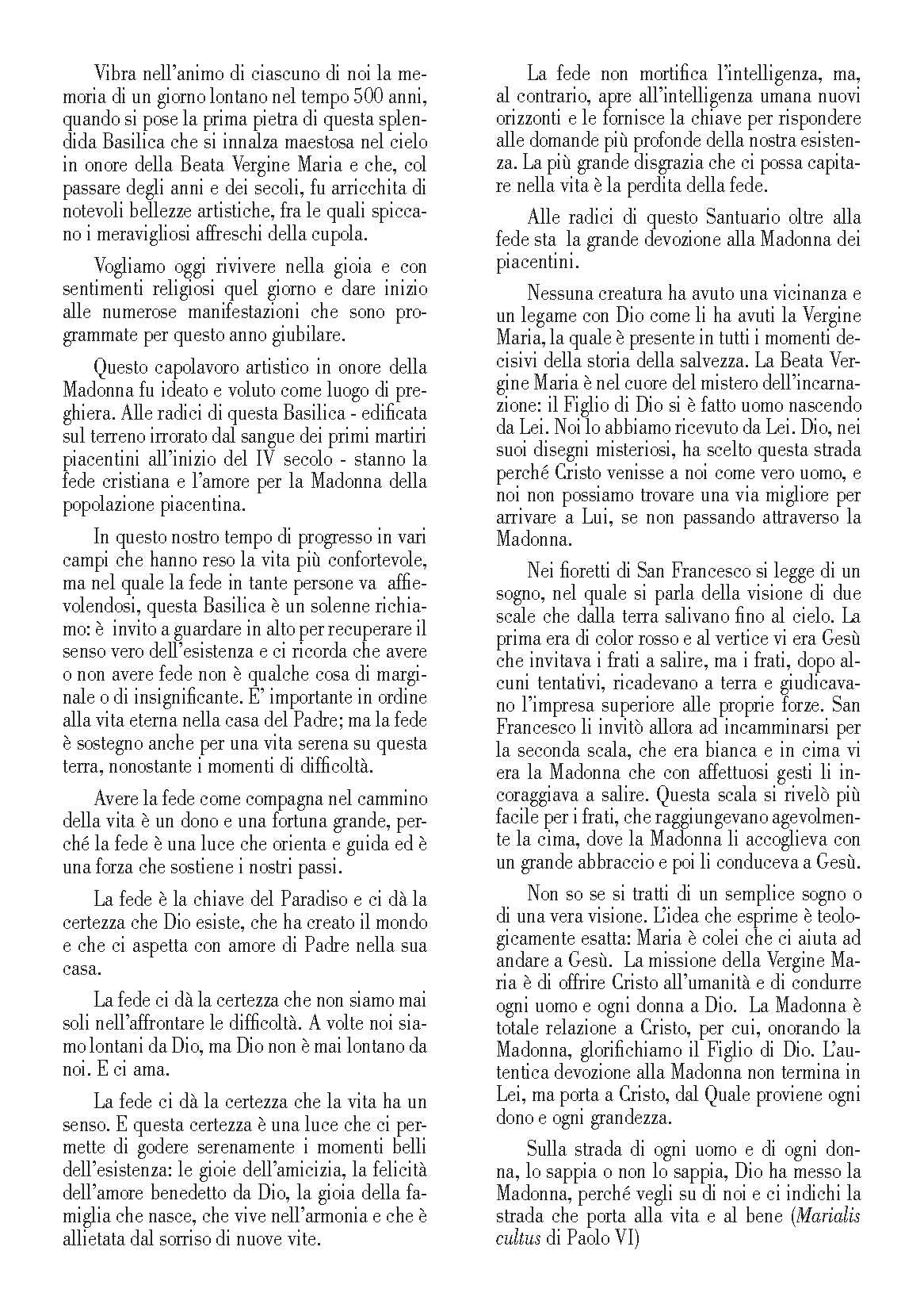 Il testo dell'Omelia che S. Em.za il Signor Cardinale Giovanni Battista Re Decano del Collegio Cardi