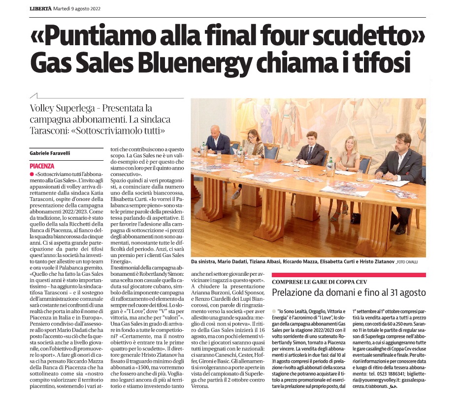 gas sales puntiamo allo scudetto