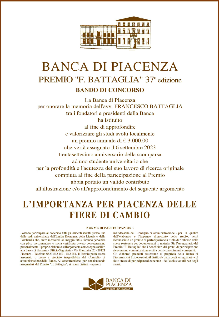 PREMIO "F. BATTAGLIA" 37ª edizione