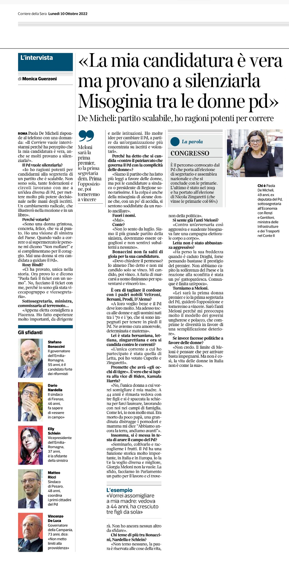 Candidatura De Micheli