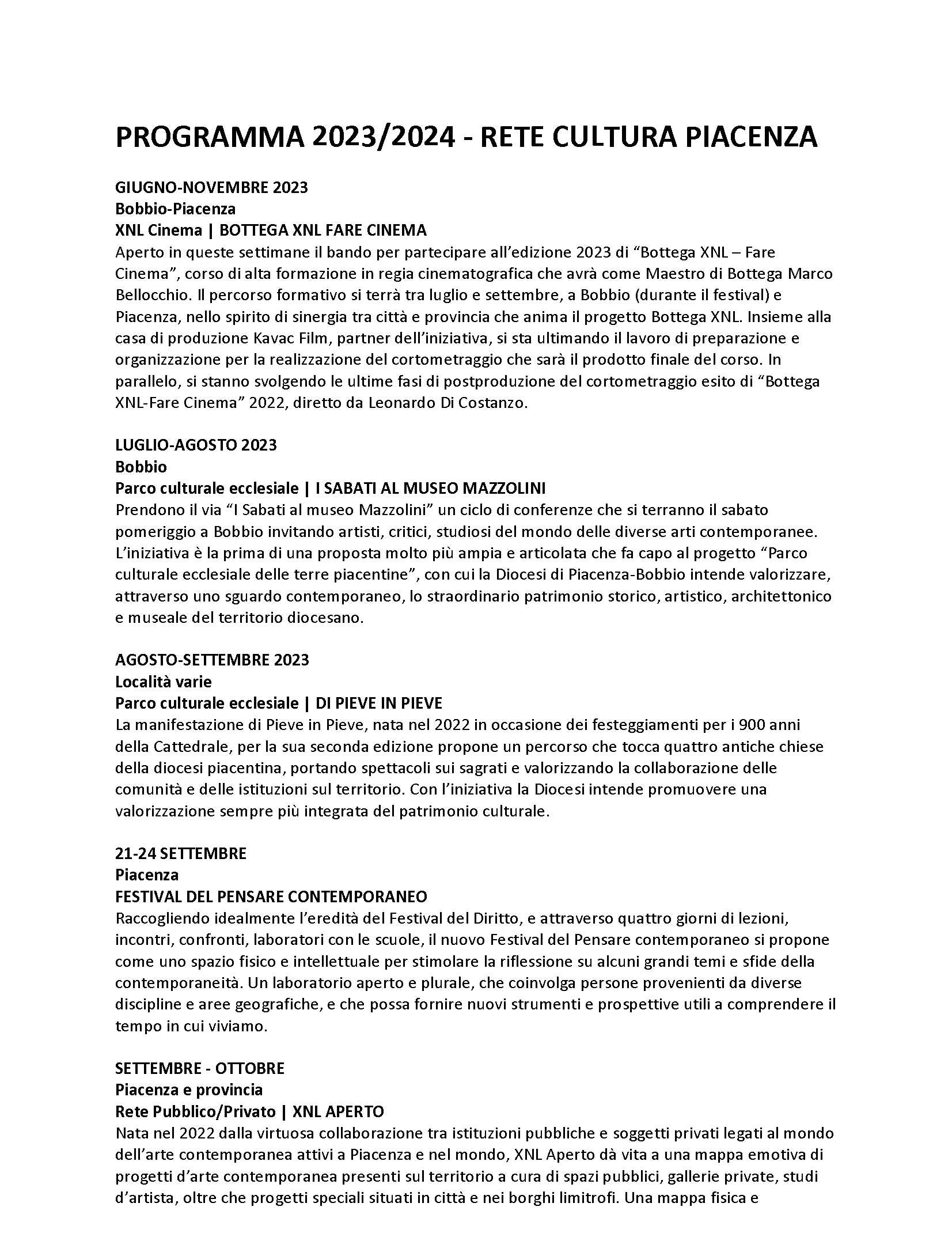 Programma Rete Cultura 2023