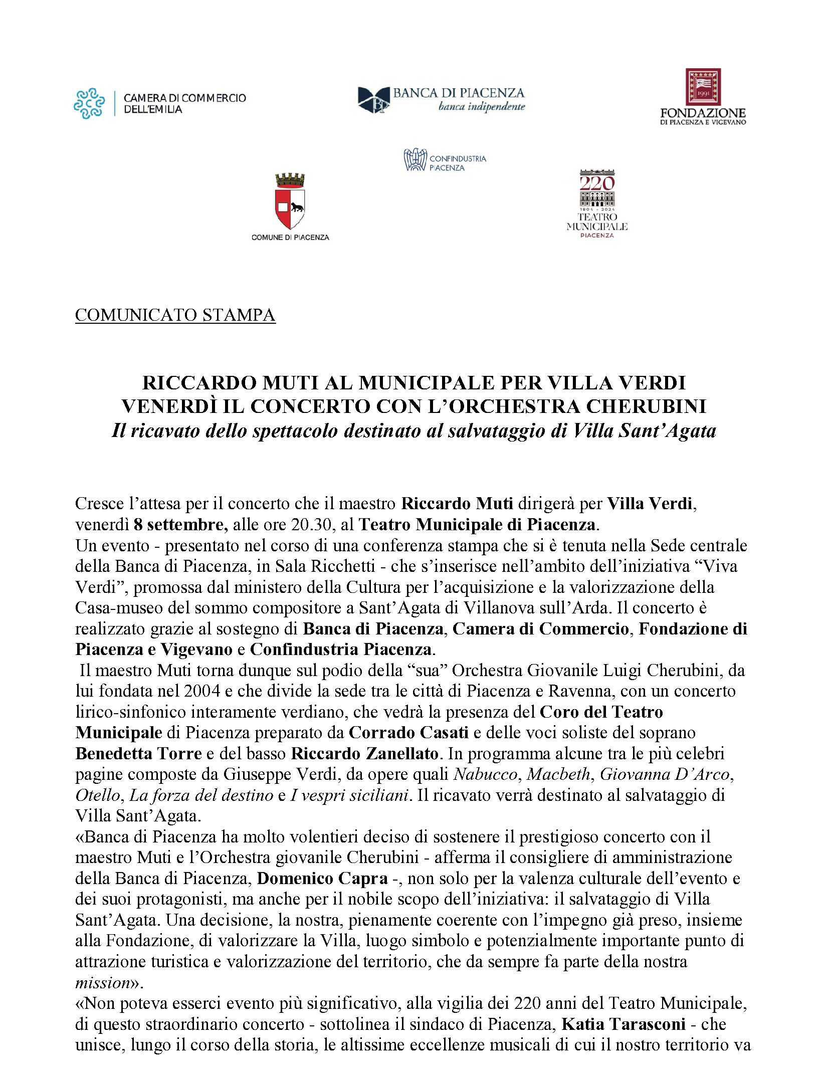 IL MINISTRO SANGIULIANO AL CONCERTO DI MUTI ANNUNCIO DEL SINDACO ALLA CONFERENZA STAMPA CHE SI E' TE