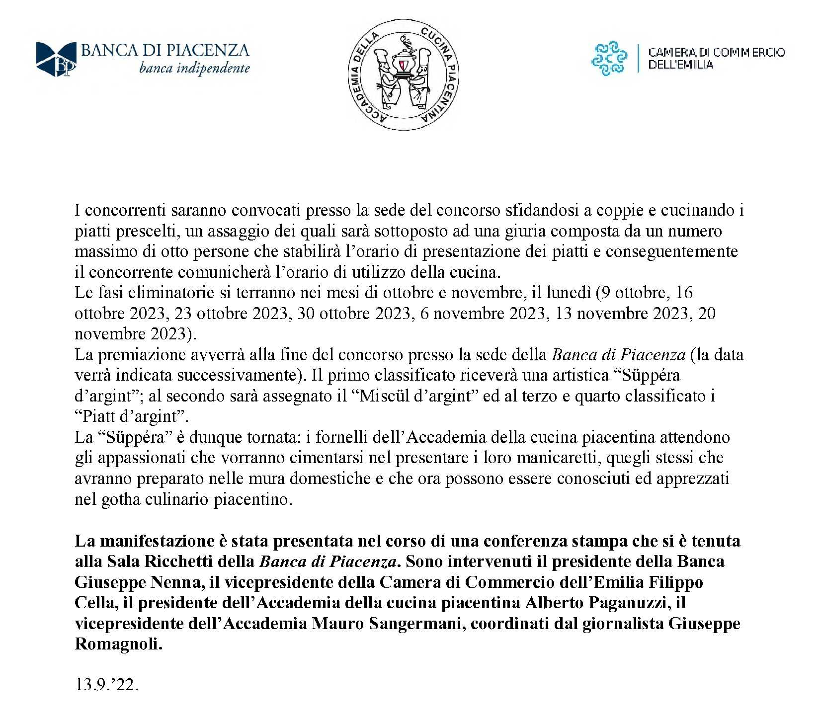 TORNA IL CONCORSO LA SÜPPÉRA D'ARGINT CON IL SOSTEGNO DELLA BANCA E DELLA CAMERA DI COMMERCIO