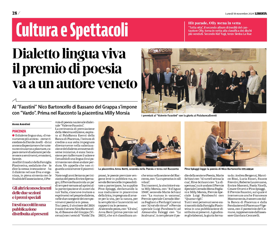in sala panini premiati i vincitori del "faustini"