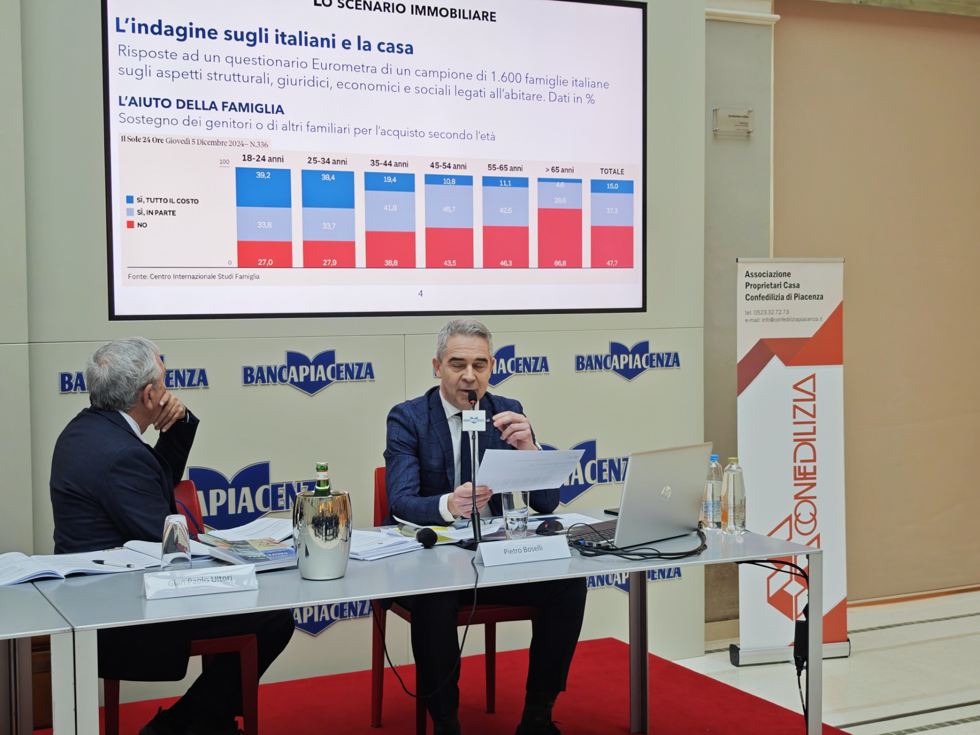 il vicedirettore generale della Banca Pietro Boselli durante il suo intervento