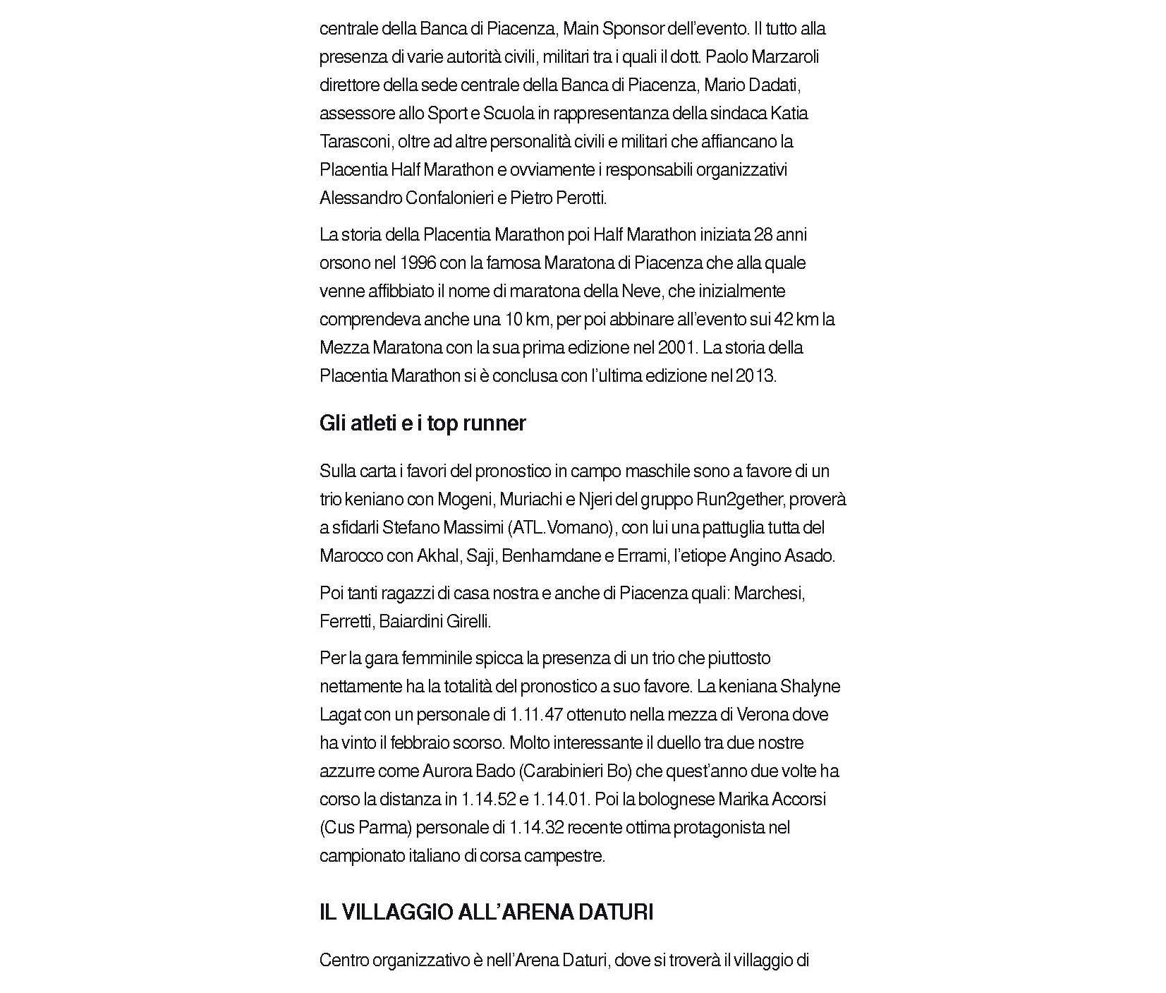 Numeri in crescita per la Placentia Half Marathon, già 1300 iscritti: la città si prepara alla 28esi